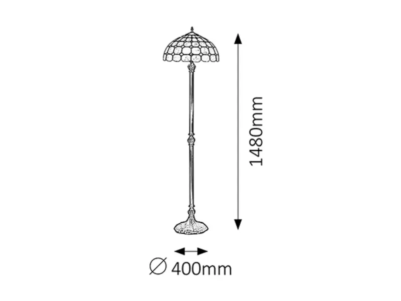 Stojanové svietidlo RABALUX 8078 2x60W E27 230V IP20 vitrážne sklo, bronzové